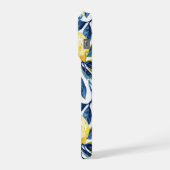 Blue Mediterranean Style Lemon Pattern iPhone Case iPhoneケース (左側面)