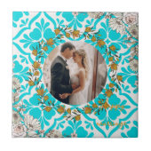 Blue Mediterranean Tile Pattern Wedding Photo Cera タイル (正面)