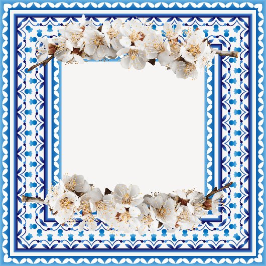 Blue Mediterranean Tile Pattern Wedding Photo Cera タイル