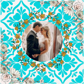 Blue Mediterranean Tile Pattern Wedding Photo Cera タイル