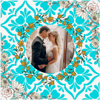 Blue Mediterranean Tile Pattern Wedding Photo Cera タイル