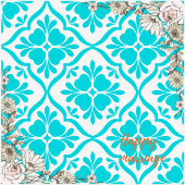 Blue Mediterranean Tile Pattern Wedding Photo Cera タイル