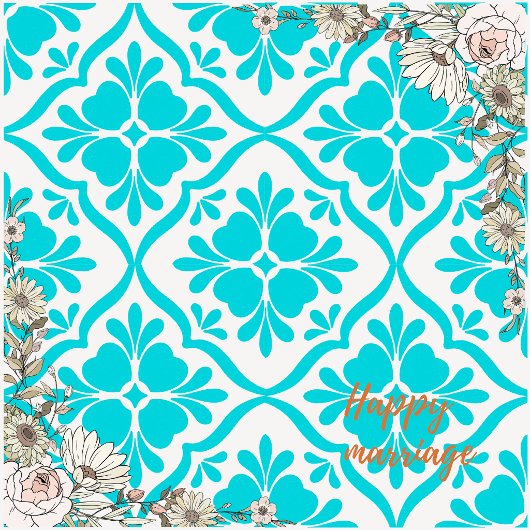 Blue Mediterranean Tile Pattern Wedding Photo Cera タイル