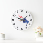 Blue Megaphone with Colorful Lightning Bolts ラージ壁時計 (ホーム)