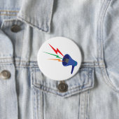 Blue Megaphone with Colorful Lightning Bolts 缶バッジ (インサイチュ)