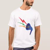Blue Megaphone with Colorful Lightning Bolts Tシャツ (正面)