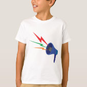 Blue Megaphone with Colorful Lightning Bolts Tシャツ (正面)