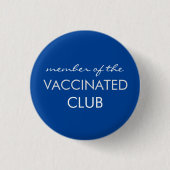 Blue Member of the Vaccinated Clubボタン 缶バッジ (正面)