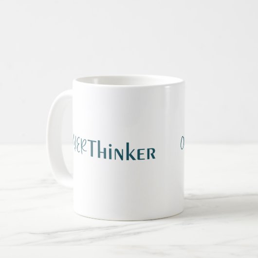 Blue Mental Stormコンセプトタイポグラフィアートワーク コーヒーマグカップ (正面左)