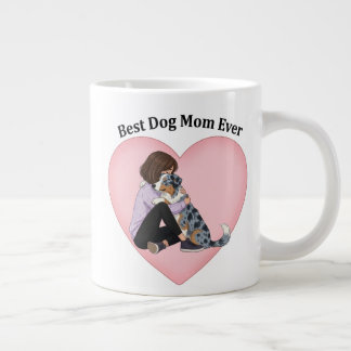 Blue Merle Aussie Best Dog Mom ジャンボコーヒーマグカップ