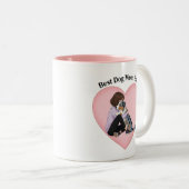 Blue Merle Aussie Best Dog Mom ツートーンマグカップ (正面右)