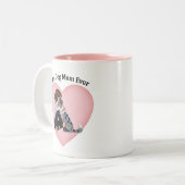 Blue Merle Aussie Best Dog Mom ツートーンマグカップ (正面左)