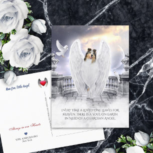 Blue Merle Collie Angel Heaven - Pet Loss Sympathy ポストカード