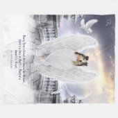 Blue Merle Collie Angel in Dog天国、Keepsake - フリースブランケット (正面(横))