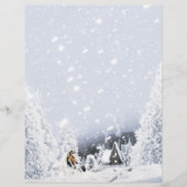 Blue Merle Collie & Lambs – クリスマス文房具 (正面)