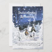 Blue Merle Collie & Lambs in Snow – クリスマスカード (正面)