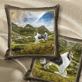 Blue Merle Rough Collie – スコットランド高地 – Th クッション