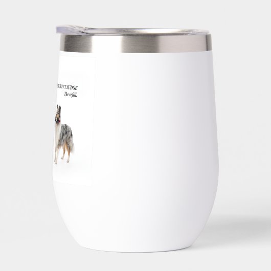 Blue Merle Sheltie Funny Wine Friend (右面)