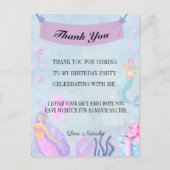 Blue Mermaid誕生日パーティー| 感謝してい|あなた誕生日 ポストカード (正面)