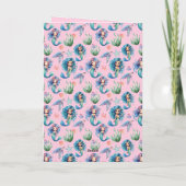 Blue Mermaid Birthday Card in Pink カード (裏面)