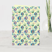 Blue Mermaid Birthday Card in Yellow カード (裏面)
