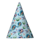Blue Mermaid Birthday Party Hat in Blue パーティーハット (右)