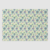 Blue Mermaid Birthday Tissue Paper in Yellow 薄葉紙 (正面)