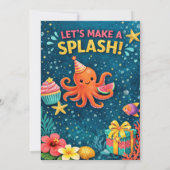 Blue Mermaid Fifth Birthday Invitation 招待状 (裏面)