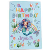 Blue Mermaid Gift Bag in Blue ミディアムペーパーバッグ (正面)