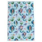 Blue Mermaid Gift Bag in Blue ミディアムペーパーバッグ (裏面)