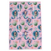 Blue Mermaid Gift Bag in Pink ミディアムペーパーバッグ (裏面)