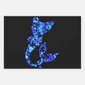 Blue mermaid Splattered Paint ラッピングペーパーシート (正面2)