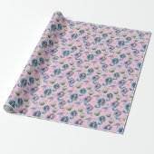 Blue Mermaids Gift Wrapping Paper in Pink ラッピングペーパー (アンロールド)