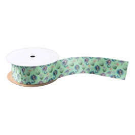 Blue Mermaids Satin Ribbon in Green サテンリボン