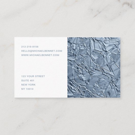 Blue Metallic エレガント Finance Consultant 名刺 (裏面)