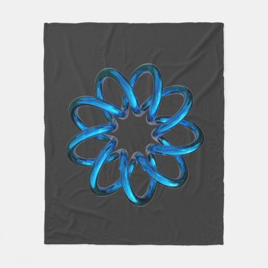 Blue Metallic Torus Knot フリースブランケット (正面)