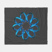 Blue Metallic Torus Knot フリースブランケット (正面(横))