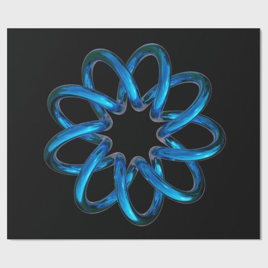 Blue Metallic Torus Knot ラッピングペーパー (フラット)