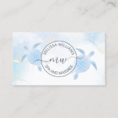 Blue Metallic Tribal Turtles Logo 名刺 (正面)