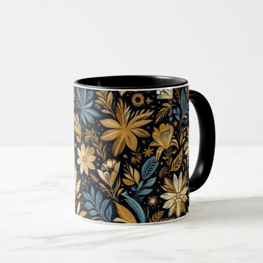 Blue Mexicain Floral Mug マグカップ (正面右)