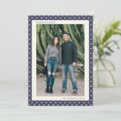 Blue Mid Century Geometric Hanukkah Large Photos シーズンカード (スタンド正面)