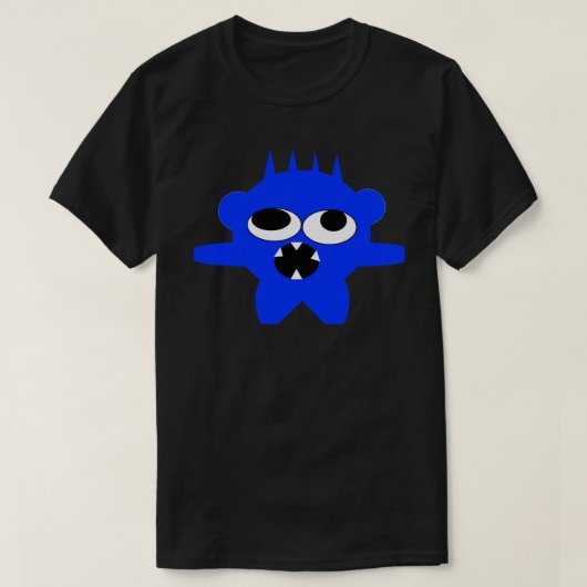 Blue  Mini Monster Tee a Skullnskin Graphic Design Tシャツ (デザイン正面)