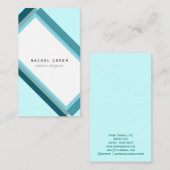 Blue minimal modern geometric retro 名刺 (正面/裏面)