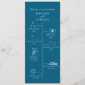 Blue Minimalist書道タイムラ結婚イン プログラム (正面)
