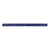 Blue minimalist custom name  サテンリボン (正面)