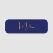 Blue minimalist custom name  名札 (正面)