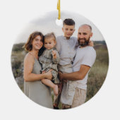 Blue Minimalist Modern Script Merry Christmas セラミックオーナメント (裏面)