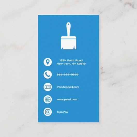 Blue Minimalist Painting Services Business Card 名刺 (裏面)