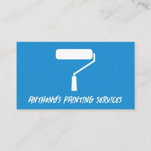 Blue Minimalist Painting Services Business Card 名刺 (正面)