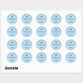 Blue Minimalist Thank You Business Sticker  ラウンドシール (シート)
